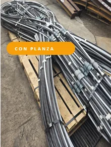 Perno cable con planchas y cañería